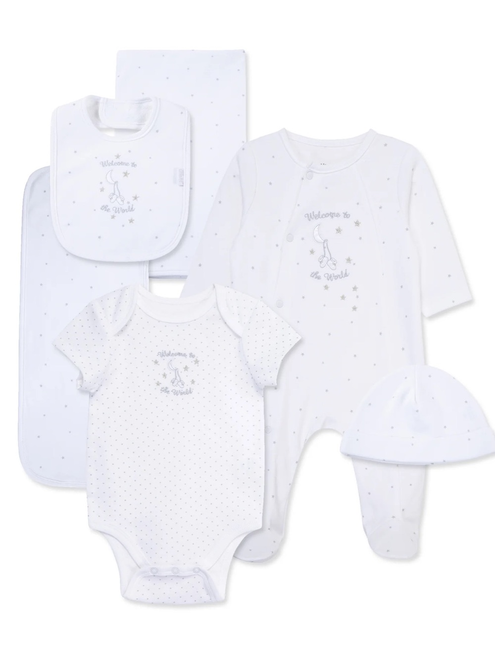 NEW Little Me Welcome to the World Printed Gift Box Set, 6 piece set